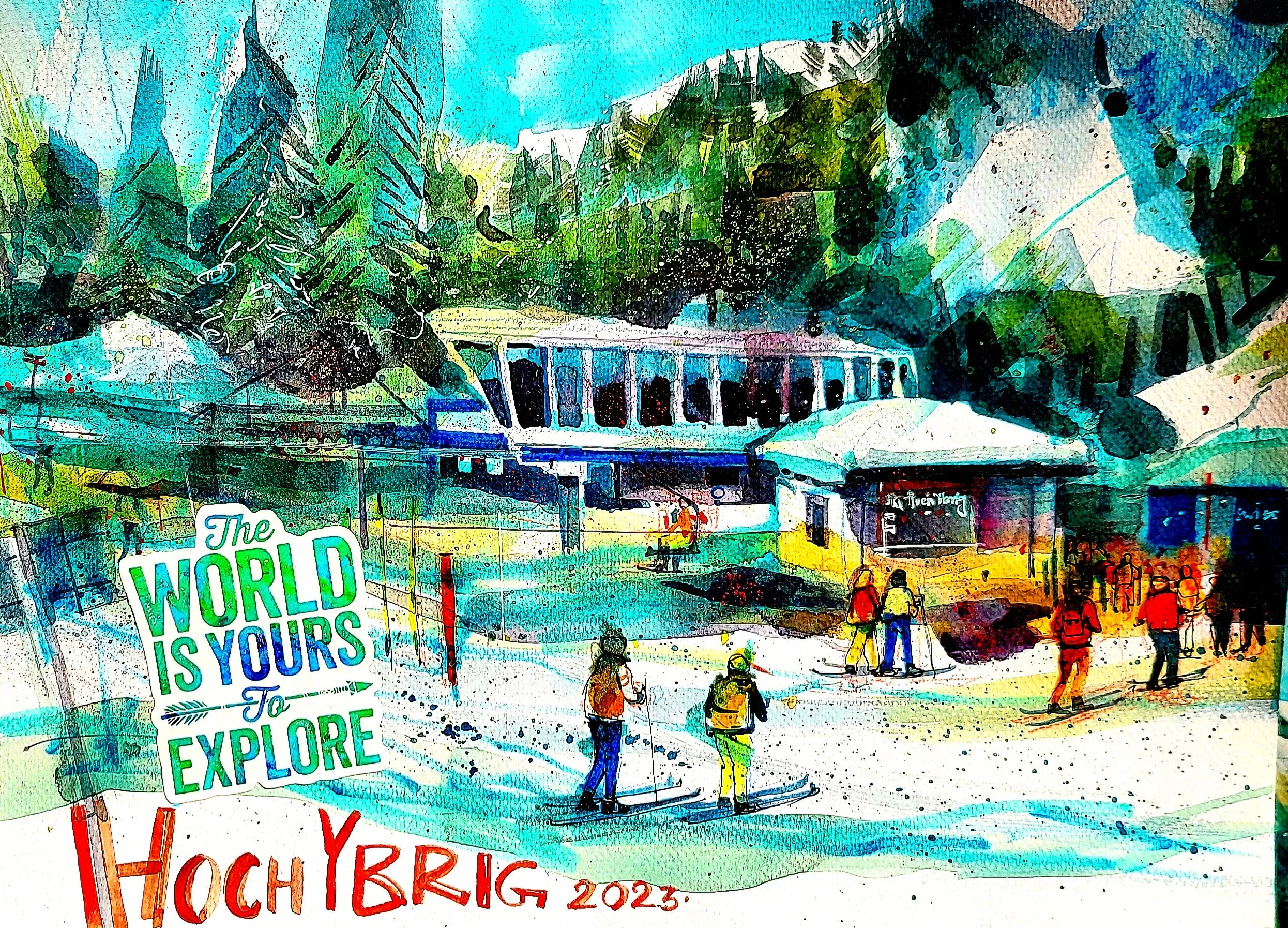 Alpine Meadow Watercolour by Brindarica Bose