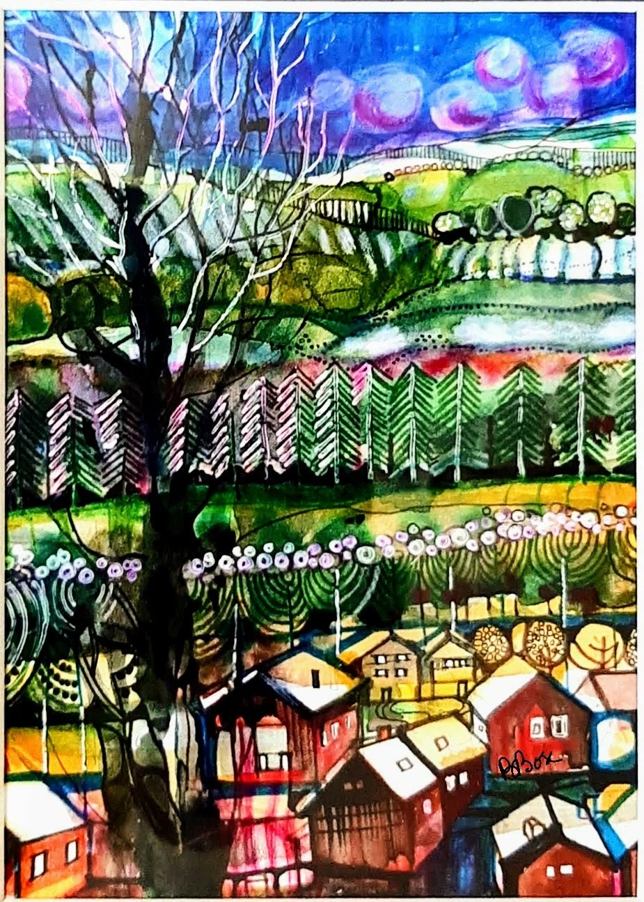 Alpine Sunset Watercolour by Brindarica Bose