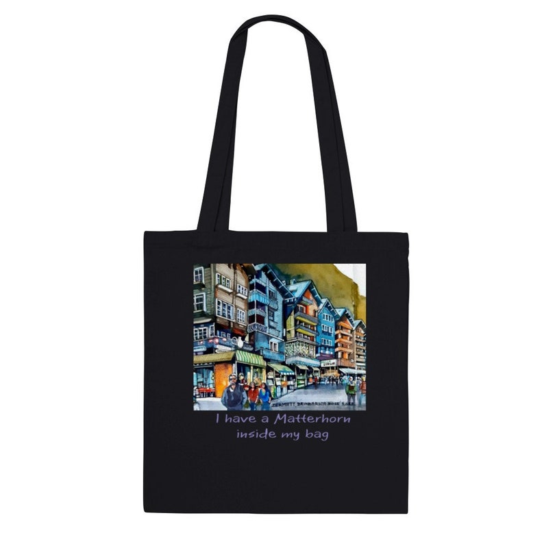 Classic Tote Bag with Zermatt in watercolours by Brindarica Bose